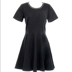 MADEWELL Black Leather Trim Dress Size XS